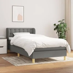 Box spring bed with dark gray fabric mattress 100x200 cm by vidaXL, Beds and slatted bases - Ref: Foro24-3127102, Price: 328,...