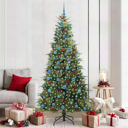 Árbol de Navidad artificial con ramas articuladas Verde 210 cm en Decoración Festiva y Estacional | Comprar online en Foru.es
