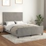 Estructura de cama con cabecero terciopelo gris claro 140x190cm de vidaXL, Camas y somieres - Ref: Foro24-3125629, Precio: 20...