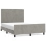 Estructura de cama con cabecero terciopelo gris claro 140x190cm de vidaXL, Camas y somieres - Ref: Foro24-3125629, Precio: 20...