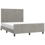 Estructura de cama con cabecero terciopelo gris claro 140x190cm de vidaXL, Camas y somieres - Ref: Foro24-3125629, Precio: 20...