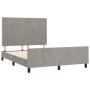 Estructura de cama con cabecero terciopelo gris claro 140x190cm de vidaXL, Camas y somieres - Ref: Foro24-3125629, Precio: 20...