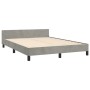 Estructura de cama con cabecero terciopelo gris claro 140x190cm de vidaXL, Camas y somieres - Ref: Foro24-3125629, Precio: 20...
