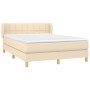 Cama box spring con colchón tela color crema 140x200 cm de vidaXL, Camas y somieres - Ref: Foro24-3126810, Precio: 449,93 €, ...