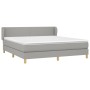 Cama box spring con colchón tela gris claro 180x200 cm de vidaXL, Camas y somieres - Ref: Foro24-3126661, Precio: 557,82 €, D...