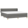 Cama box spring con colchón tela gris oscuro 180x200 cm de vidaXL, Camas y somieres - Ref: Foro24-3127062, Precio: 599,85 €, ...