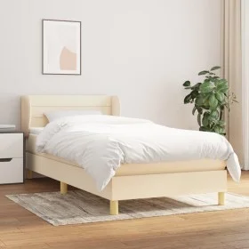 Cama box spring con colchón tela color crema 100x200 cm de vidaXL, Camas y somieres - Ref: Foro24-3126866, Precio: 318,51 €, ...