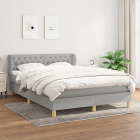 Cama box spring con colchón tela gris claro 140x200 cm de vidaXL, Camas y somieres - Ref: Foro24-3127045, Precio: 439,13 €, D...