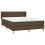 Cama box spring con colchón tela marrón oscuro 140x200 cm de vidaXL, Camas y somieres - Ref: Foro24-3126728, Precio: 432,44 €...