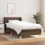 Cama box spring con colchón tela marrón oscuro 100x200 cm de vidaXL, Camas y somieres - Ref: Foro24-3127104, Precio: 335,79 €...