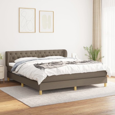 Cama box spring con colchón tela gris taupe 160x200 cm de vidaXL, Camas y somieres - Ref: Foro24-3127057, Precio: 535,96 €, D...