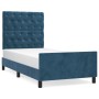 Estructura cama con cabecero terciopelo azul oscuro 80x200 cm de vidaXL, Camas y somieres - Ref: Foro24-3125908, Precio: 148,...