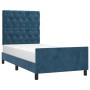 Estructura cama con cabecero terciopelo azul oscuro 80x200 cm de vidaXL, Camas y somieres - Ref: Foro24-3125908, Precio: 148,...