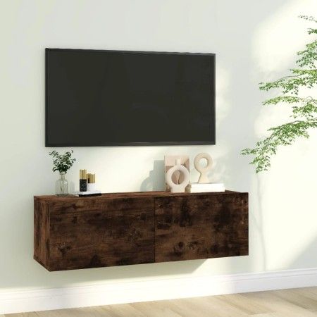 Mueble de TV madera contrachapada roble ahumado 100x30x30 cm de vidaXL, Muebles TV - Ref: Foro24-815096, Precio: 42,47 €, Des...