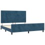 Estructura cama con cabecero terciopelo azul oscuro 180x200 cm de vidaXL, Camas y somieres - Ref: Foro24-3125651, Precio: 230...