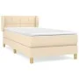 Box spring bed with cream fabric mattress 100x200 cm by vidaXL, Beds and slatted bases - Ref: Foro24-3126786, Price: 308,95 €...
