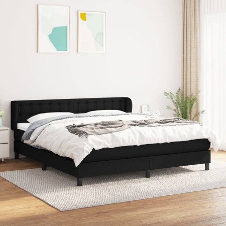 Cama box spring con colchón tela negro 180x200 cm de vidaXL, Camas y somieres - Ref: Foro24-3126583, Precio: 584,81 €, Descue...
