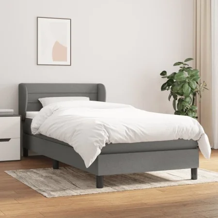 Box spring bed with dark gray fabric mattress 90x200 cm by vidaXL, Beds and slatted bases - Ref: Foro24-3126294, Price: 310,4...