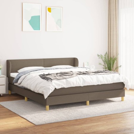 Cama box spring con colchón tela gris taupe 160x200 cm de vidaXL, Camas y somieres - Ref: Foro24-3126657, Precio: 519,13 €, D...