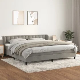 Box spring bed with light gray velvet mattress 200x200 cm by vidaXL, Beds and slatted bases - Ref: Foro24-3127751, Price: 564...