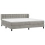 Cama box spring con colchón terciopelo gris claro 200x200 cm de vidaXL, Camas y somieres - Ref: Foro24-3127751, Precio: 554,7...