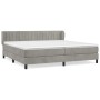 Cama box spring con colchón terciopelo gris claro 200x200 cm de vidaXL, Camas y somieres - Ref: Foro24-3127631, Precio: 586,0...