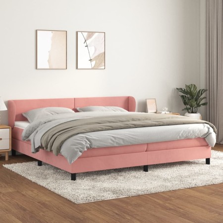 Cama box spring con colchón terciopelo rosa 200x200 cm de vidaXL, Camas y somieres - Ref: Foro24-3127396, Precio: 542,96 €, D...
