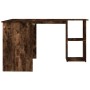 Escritorio esquina madera contrachapada roble humo 120x140x75cm de vidaXL, Escritorios - Ref: Foro24-815384, Precio: 90,90 €,...