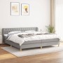 Cama box spring con colchón tela gris claro 200x200 cm de vidaXL, Camas y somieres - Ref: Foro24-3127069, Precio: 587,60 €, D...