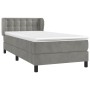 Cama box spring con colchón terciopelo gris claro 80x200 cm de vidaXL, Camas y somieres - Ref: Foro24-3127697, Precio: 281,00...