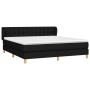 Cama box spring con colchón tela negro 180x200 cm de vidaXL, Camas y somieres - Ref: Foro24-3127143, Precio: 575,00 €, Descue...