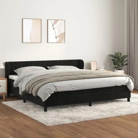 Cama box spring con colchón terciopelo negro 200x200 cm de vidaXL, Camas y somieres - Ref: Foro24-3127633, Precio: 582,69 €, ...