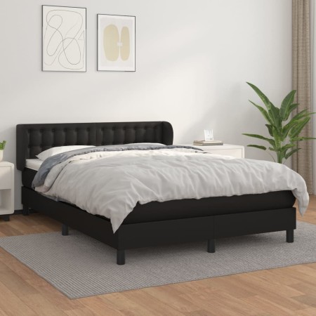 Cama box spring con colchón cuero sintético negro 140x200cm de vidaXL, Camas y somieres - Ref: Foro24-3127313, Precio: 467,92...