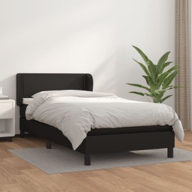 Cama box spring con colchón cuero sintético negro 90x190 cm de vidaXL, Camas y somieres - Ref: Foro24-3127229, Precio: 305,97...