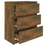 Aparador madera contrachapada color roble ahumado 60x35x76 cm de vidaXL, Aparadores - Ref: Foro24-815510, Precio: 71,87 €, De...