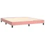 Cama box spring con colchón terciopelo rosa 160x200 cm de vidaXL, Camas y somieres - Ref: Foro24-3127684, Precio: 461,89 €, D...