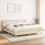 Cama box spring con colchón tela color crema 160x200 cm de vidaXL, Camas y somieres - Ref: Foro24-3127058, Precio: 560,69 €, ...