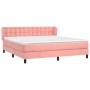Cama box spring con colchón terciopelo rosa 160x200 cm de vidaXL, Camas y somieres - Ref: Foro24-3127744, Precio: 471,05 €, D...
