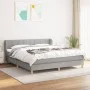 Box spring bed with light gray fabric mattress 160x200 cm by vidaXL, Beds and slatted bases - Ref: Foro24-3126813, Price: 496...