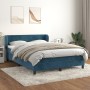 Cama box spring con colchón terciopelo azul oscuro 140x200 cm de vidaXL, Camas y somieres - Ref: Foro24-3127377, Precio: 439,...