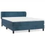 Box spring bed with dark blue velvet mattress 140x200 cm by vidaXL, Beds and slatted bases - Ref: Foro24-3127377, Price: 424,...