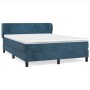 Cama box spring con colchón terciopelo azul oscuro 140x200 cm de vidaXL, Camas y somieres - Ref: Foro24-3127377, Precio: 439,...