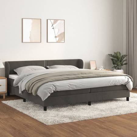 Cama box spring con colchón terciopelo gris oscuro 200x200 cm de vidaXL, Camas y somieres - Ref: Foro24-3127452, Precio: 557,...