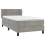 Cama box spring con colchón terciopelo gris claro 100x200 cm de vidaXL, Camas y somieres - Ref: Foro24-3127475, Precio: 338,5...