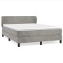Cama box spring con colchón terciopelo gris claro 140x200 cm de vidaXL, Camas y somieres - Ref: Foro24-3127373, Precio: 468,0...