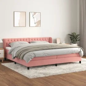 Box spring bed with pink velvet mattress 200x200 cm by vidaXL, Beds and slatted bases - Ref: Foro24-3127696, Price: 560,02 €,...