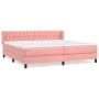 Box spring bed with pink velvet mattress 200x200 cm by vidaXL, Beds and slatted bases - Ref: Foro24-3127696, Price: 560,02 €,...