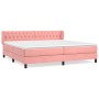 Cama box spring con colchón terciopelo rosa 200x200 cm de vidaXL, Camas y somieres - Ref: Foro24-3127696, Precio: 579,17 €, D...
