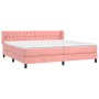 Cama box spring con colchón terciopelo rosa 200x200 cm de vidaXL, Camas y somieres - Ref: Foro24-3127696, Precio: 579,17 €, D...