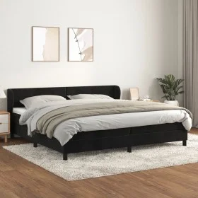Box spring bed with black velvet mattress 200x200 cm by vidaXL, Beds and slatted bases - Ref: Foro24-3127393, Price: 592,34 €...